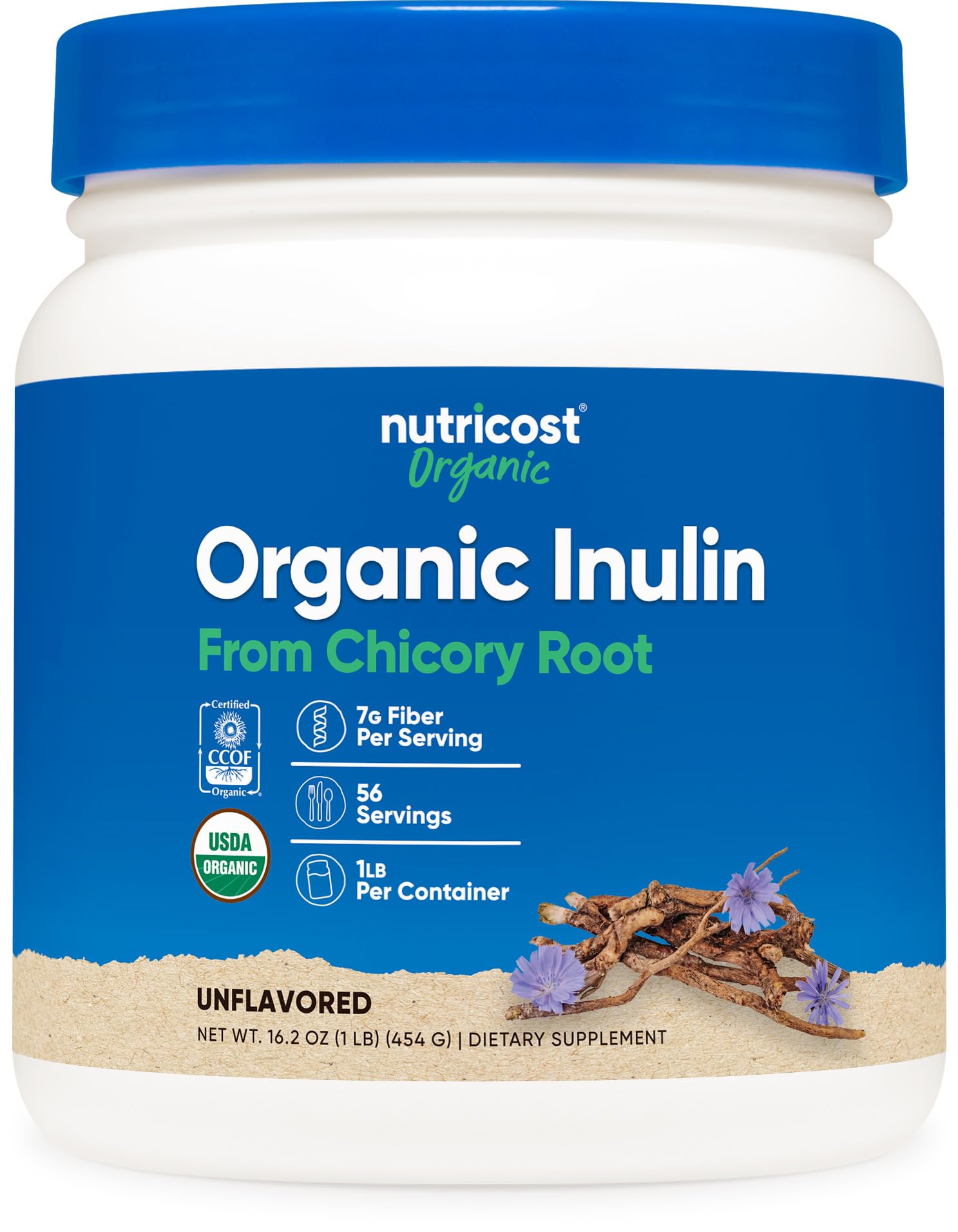 Foto 2 pulgar | Suplemento Nutricost De Inulina Orgánica En Polvo, 454 G Con 7 G De Fibra - Venta Internacional.