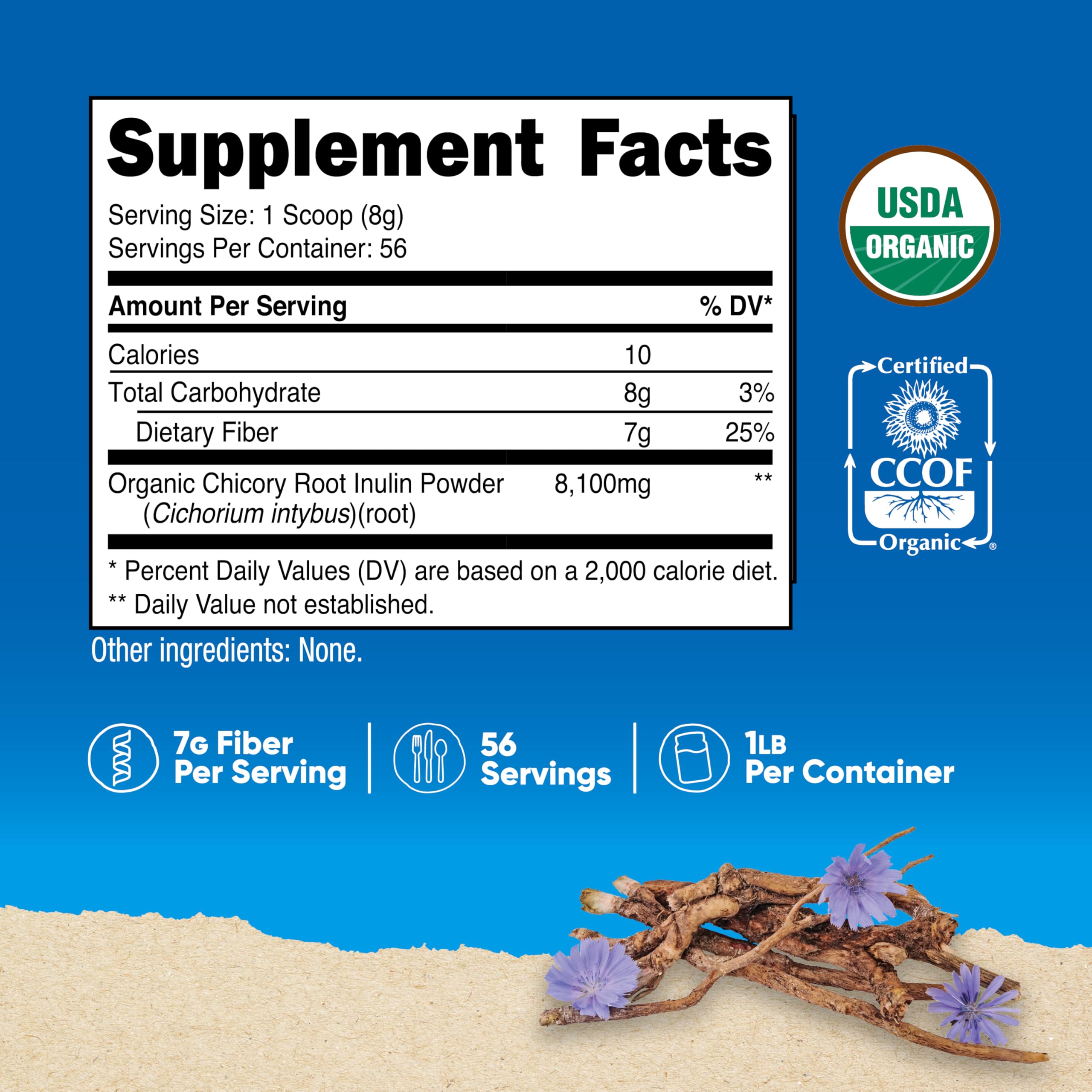 Foto 3 pulgar | Suplemento Nutricost De Inulina Orgánica En Polvo, 454 G Con 7 G De Fibra - Venta Internacional.