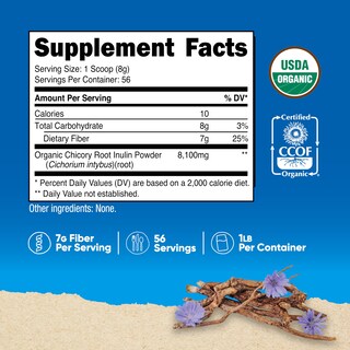 Foto 2 | Suplemento Nutricost De Inulina Orgánica En Polvo, 454 G Con 7 G De Fibra - Venta Internacional.