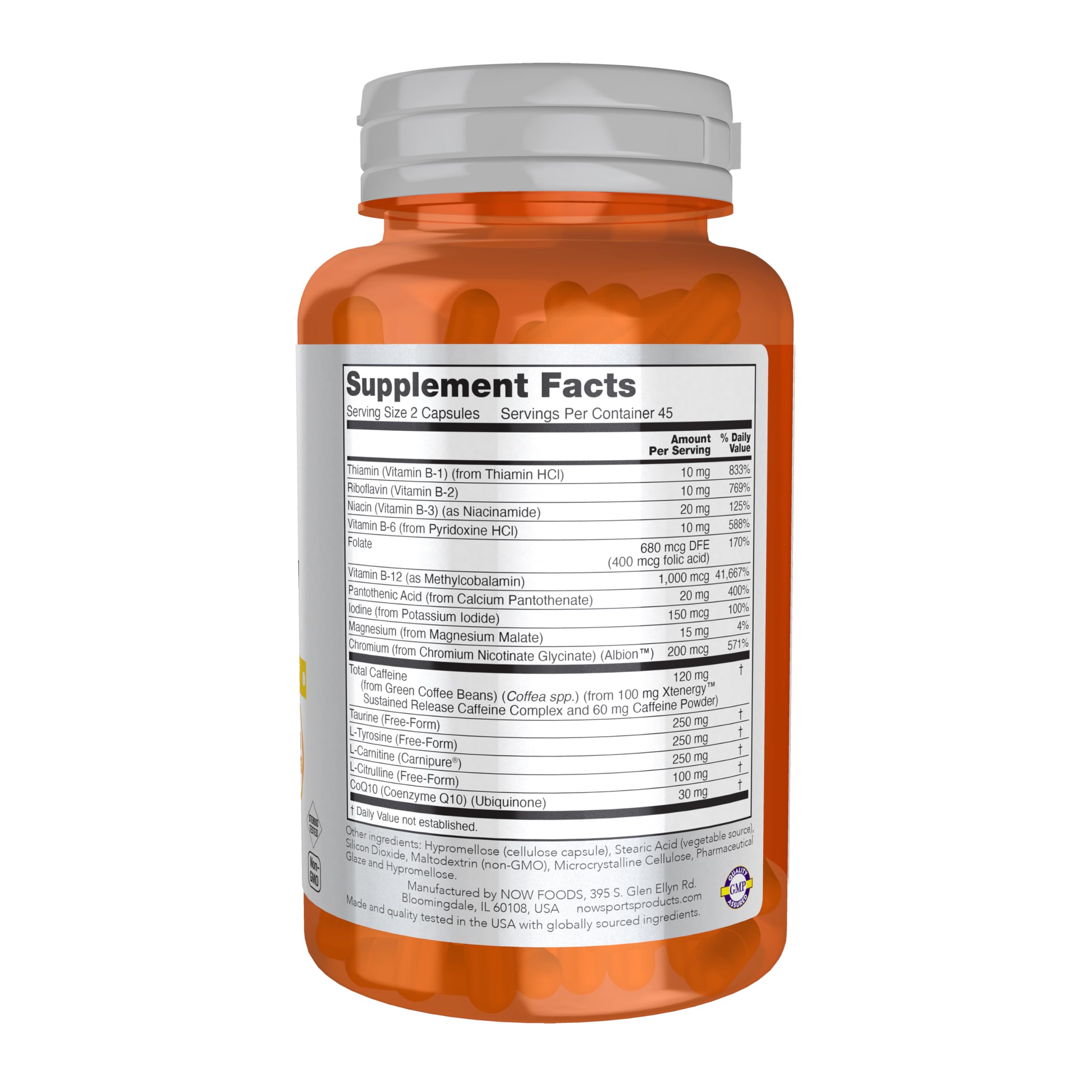 Foto 3 pulgar | Supplement Now Foods Sports Sustained Energy, 90 Cápsulas Vegetarianas - Venta Internacional.