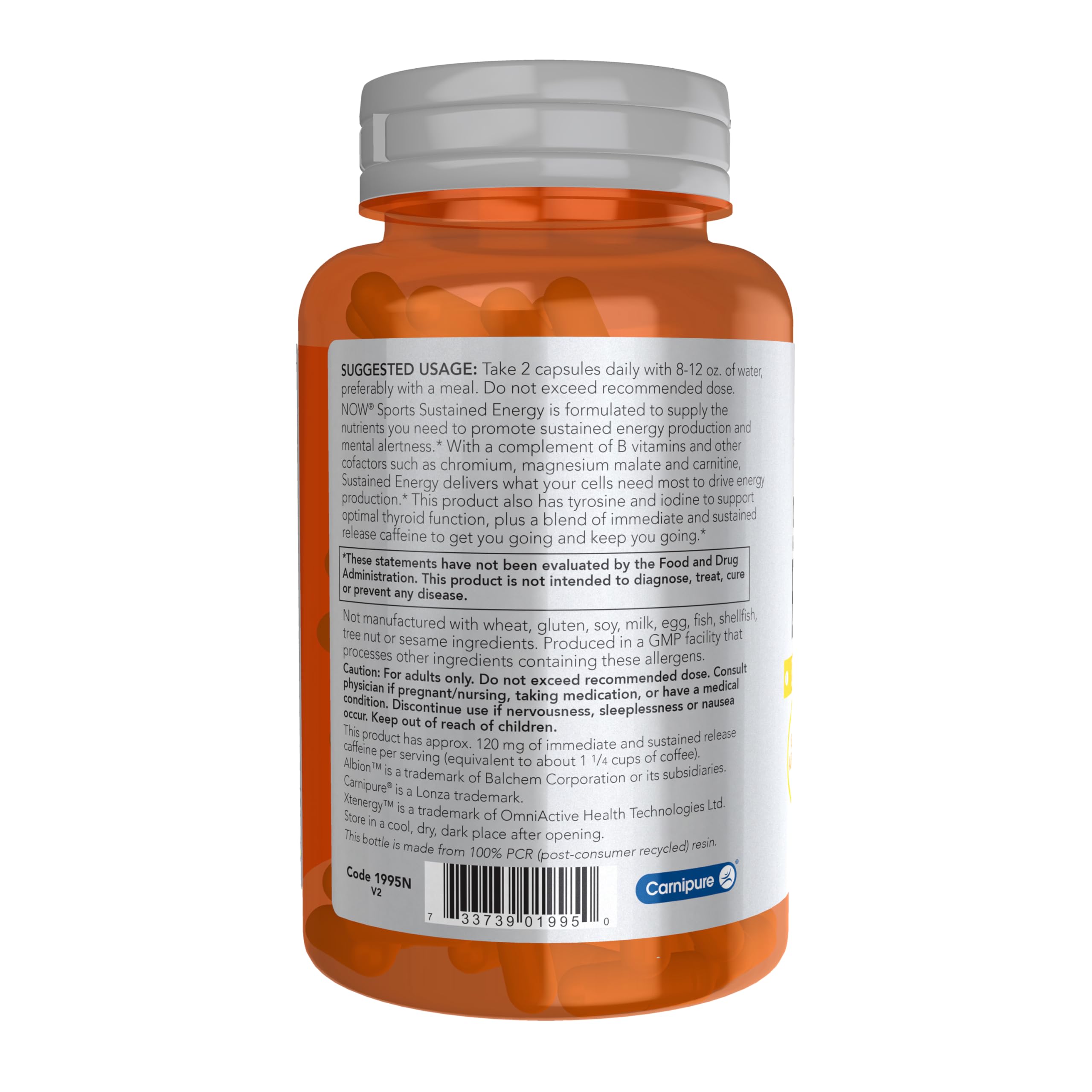 Foto 4 pulgar | Supplement Now Foods Sports Sustained Energy, 90 Cápsulas Vegetarianas - Venta Internacional.