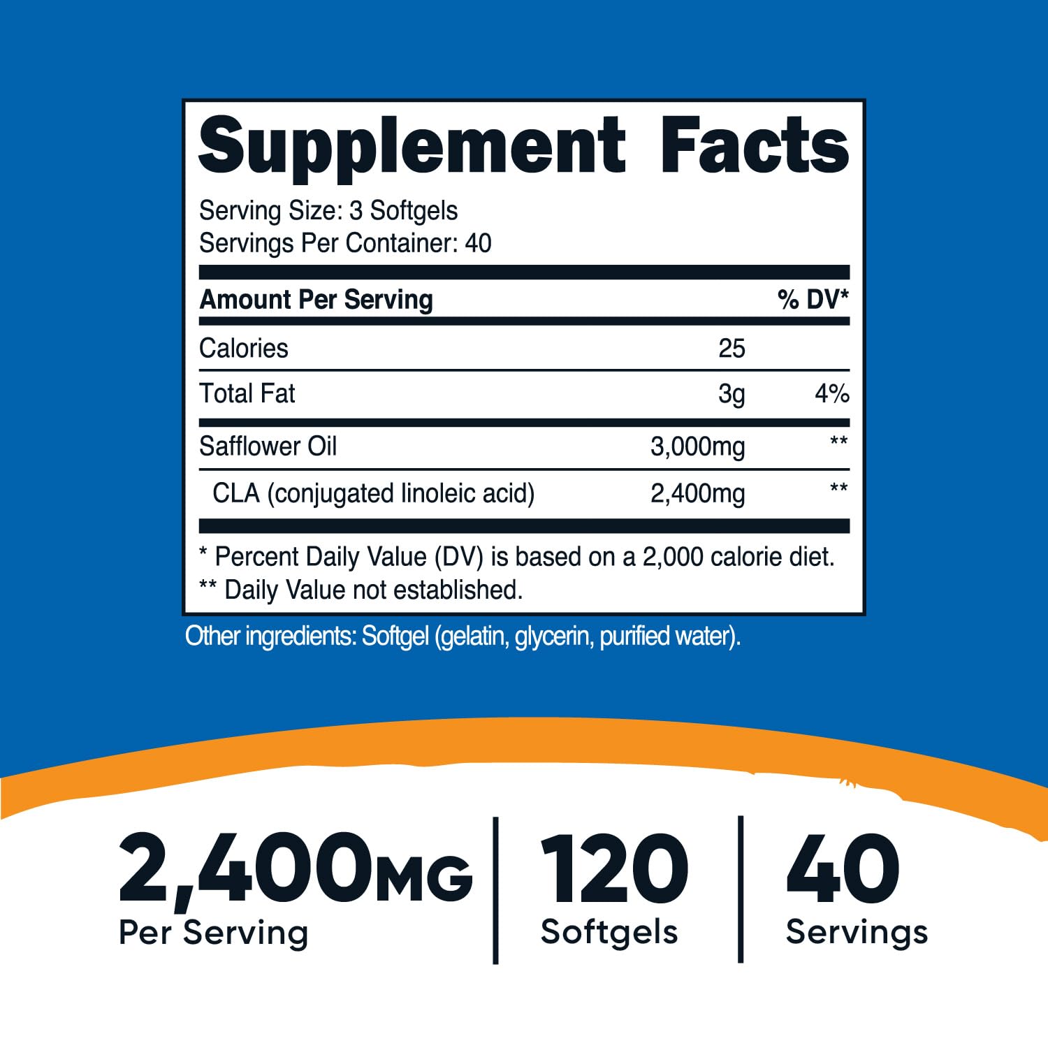 Foto 3 pulgar | Suplemento Nutricost Cla (ácido Linoleico Conjugado) 2400 Mg - Venta Internacional.