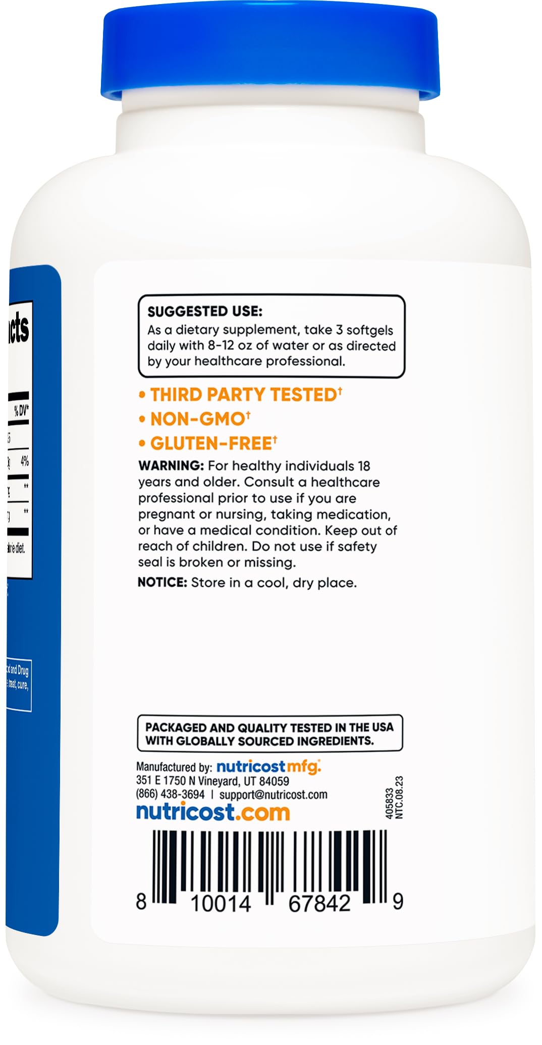 Foto 5 pulgar | Suplemento Nutricost Cla (ácido Linoleico Conjugado) 2400 Mg - Venta Internacional.