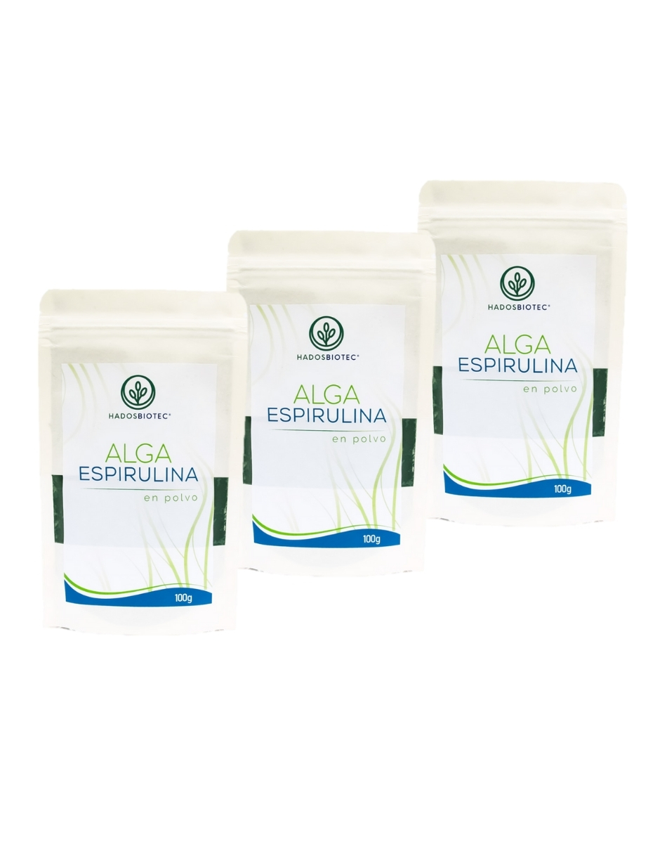 Foto 2 pulgar | Alga Espirulina En Polvo Hadosbiotec Pack 3 Piezas 100 G C/u Ingredientes Naturales 100% Alga Espirulina Sin Conservad