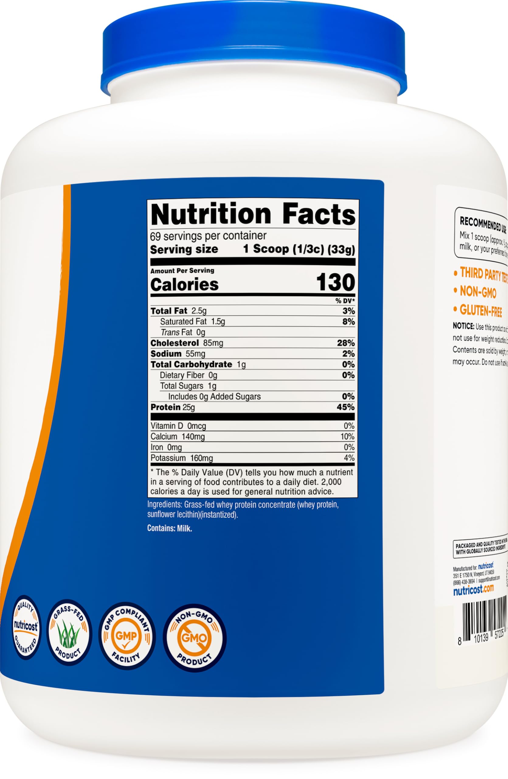 Foto 6 pulgar | Concentrado De Proteína De Suero Nutricost De Animales Alimentados Con Pasto, 2,27 Kg, Sin Sabor - Venta Internacional.