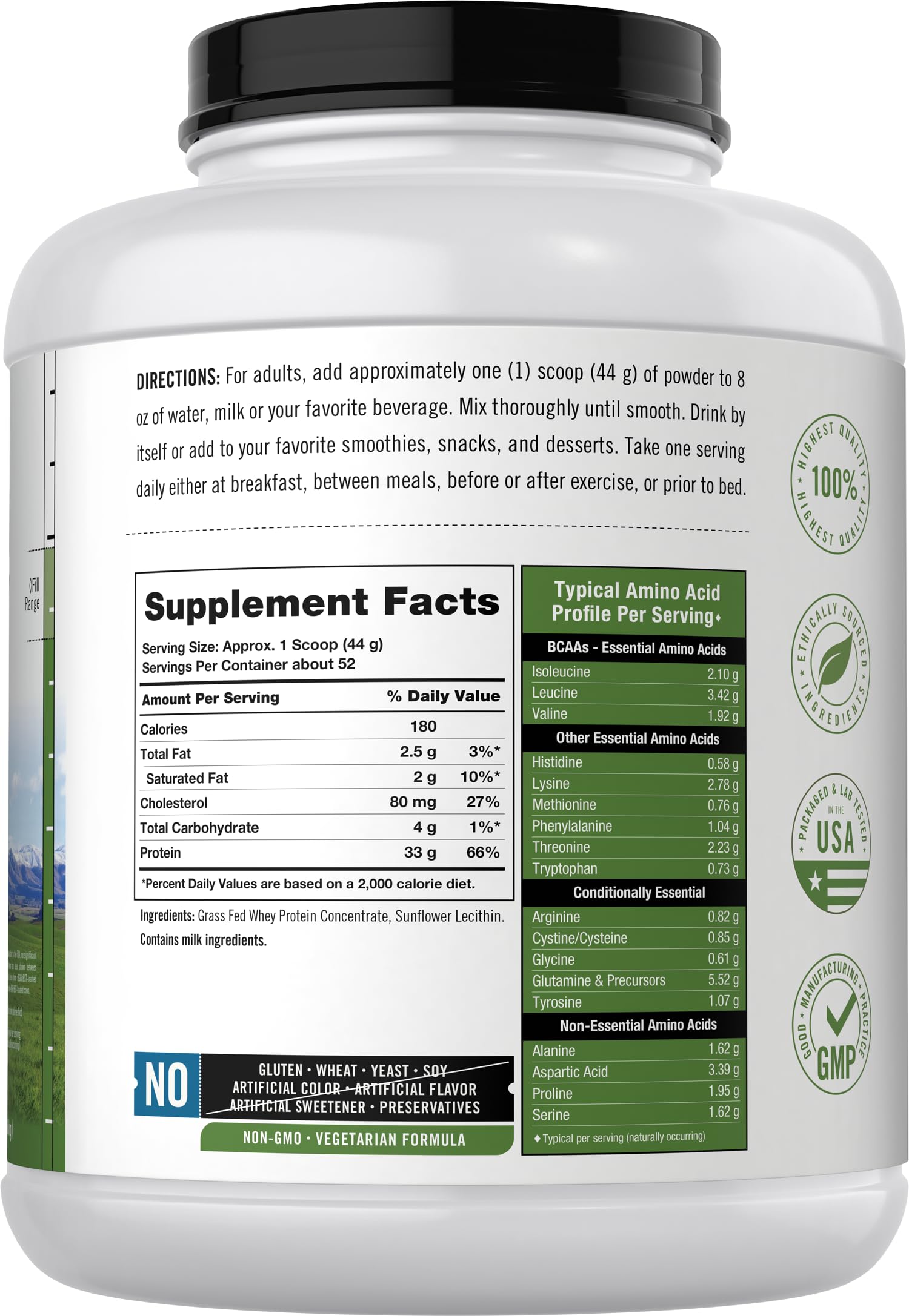 Foto 3 pulgar | Proteína De Suero En Polvo Carlyle Grass Fed, 2,27 Kg, 33 G De Proteína - Venta Internacional.