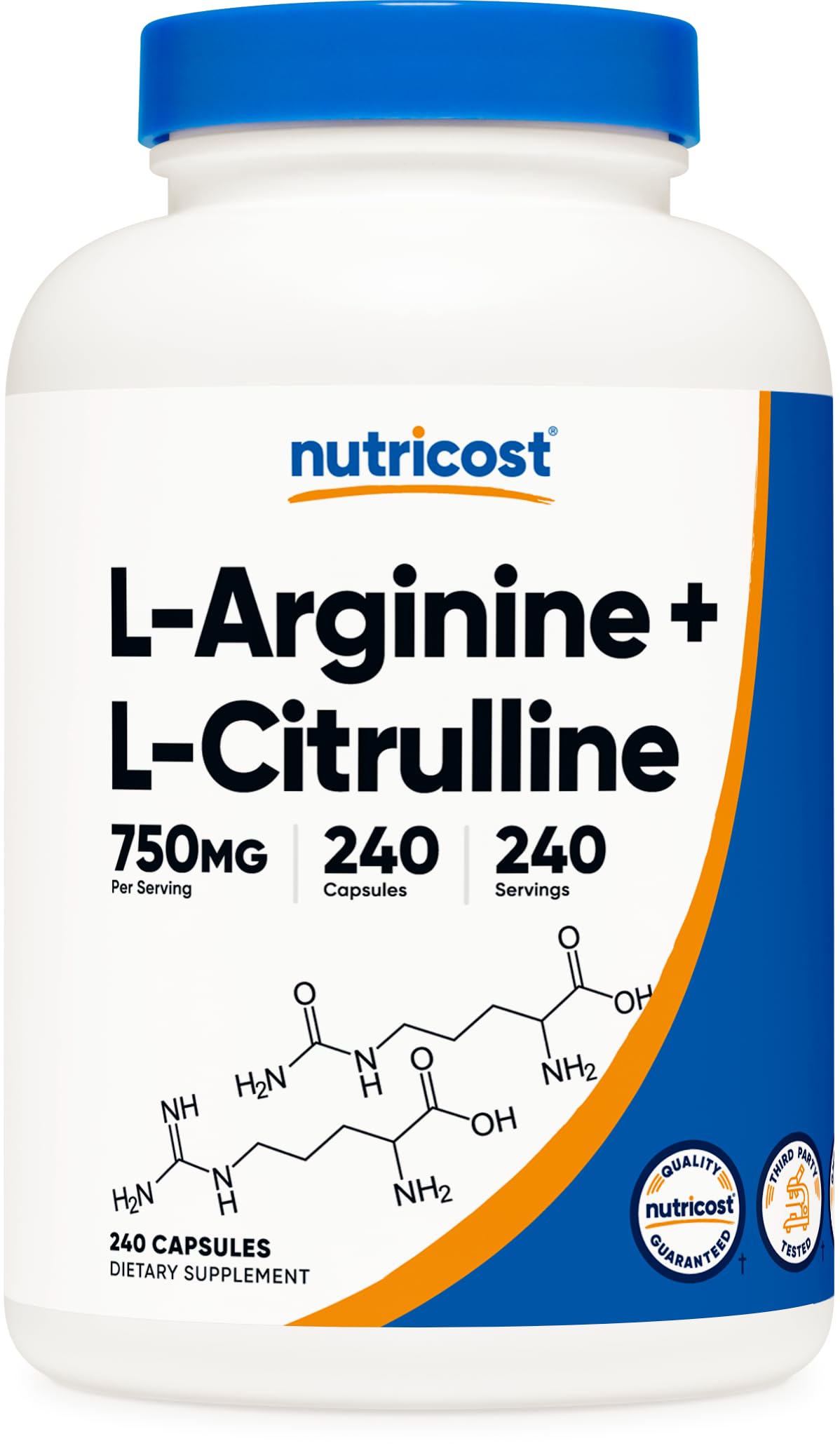 Foto 2 pulgar | Suplemento Nutricost Complejo De L-arginina L-citrulina 750 Mg - Venta Internacional.