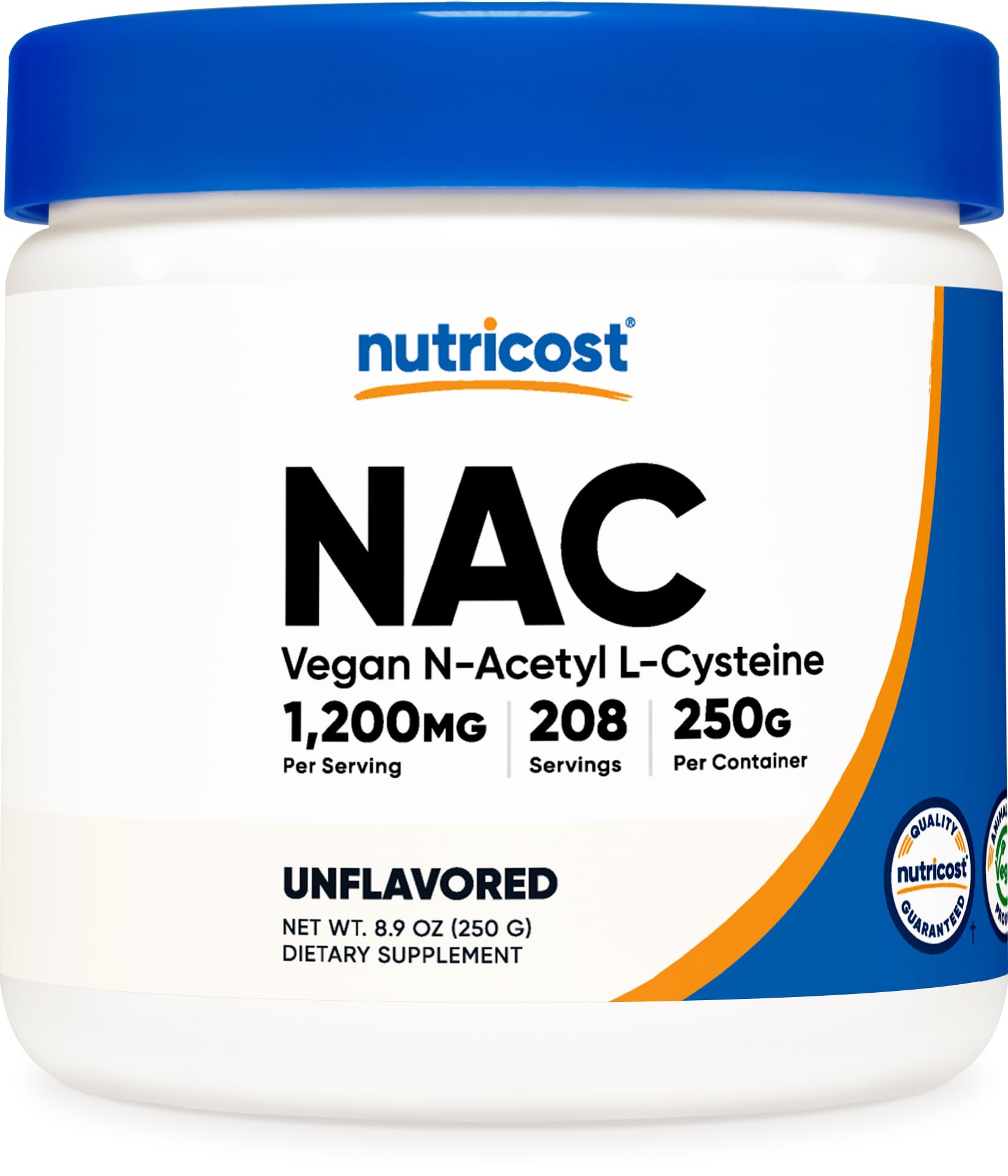 Foto 2 pulgar | Suplemento Nutricost N-acetil L-cisteína (nac) En Polvo 250 G - Venta Internacional.