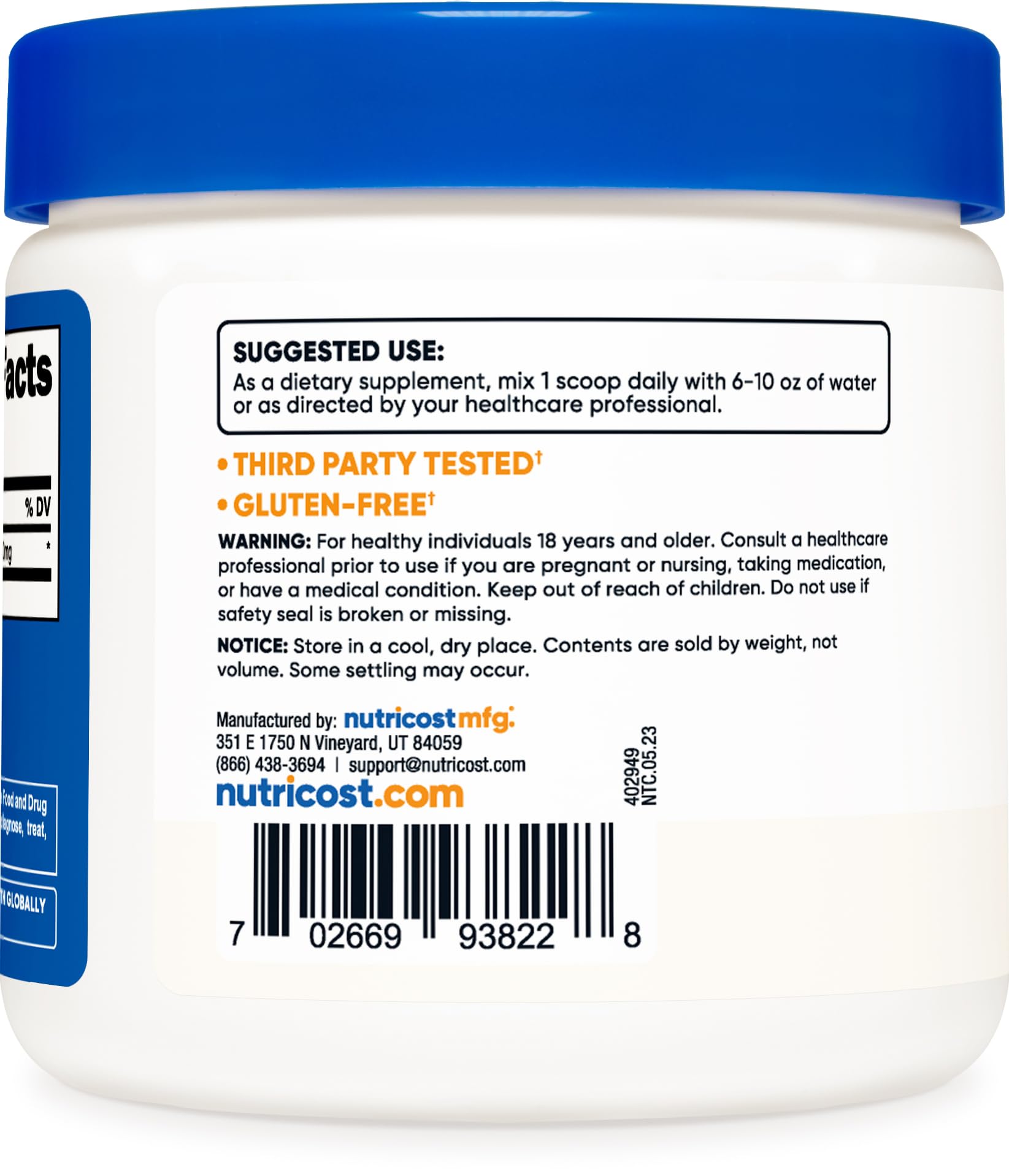 Foto 4 | Suplemento Nutricost N-acetil L-cisteína (nac) En Polvo 250 G - Venta Internacional.