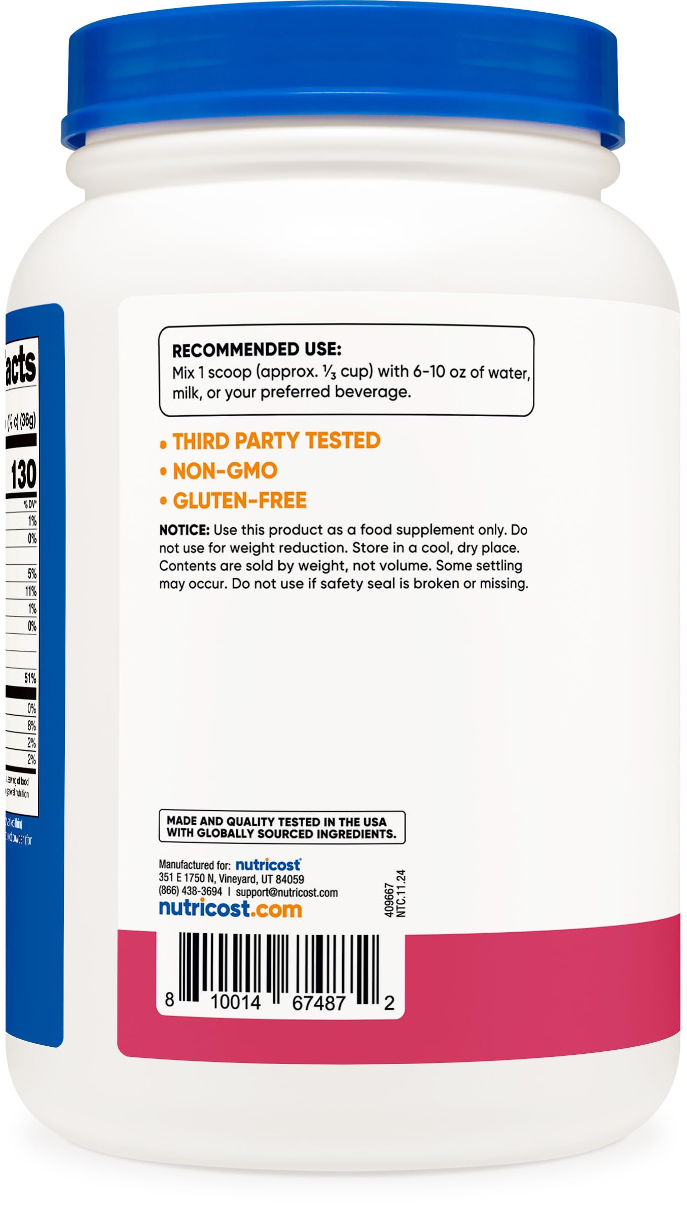 Foto 5 pulgar | Proteína De Suero Aislada Nutricost Fresa Acai, 2 Kg - Venta Internacional.