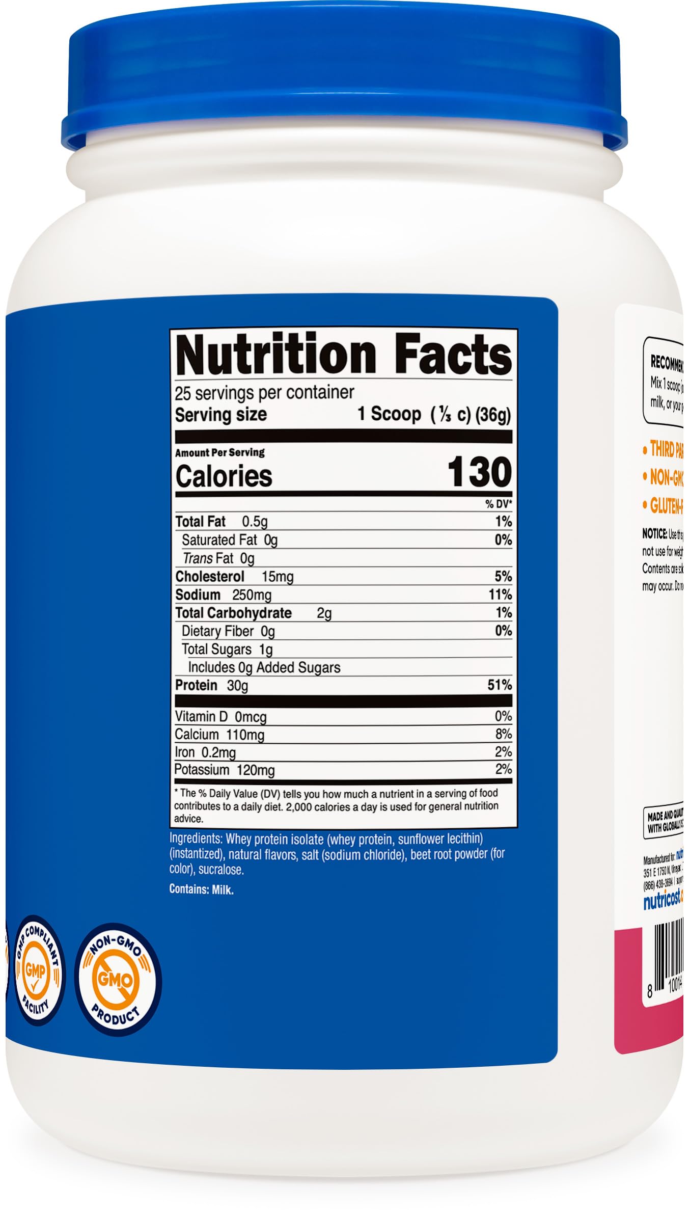 Foto 6 pulgar | Proteína De Suero Aislada Nutricost Fresa Acai, 2 Kg - Venta Internacional.