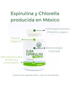 Foto 3 | Alga Espirulina + Chlorella Cápsulas Hadosbiotec Pack 3 Piezas 100 Cápsulas 50 G C/u Ingredientes Naturales Sin C