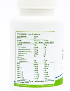 Foto 5 | Alga Espirulina + Chlorella Cápsulas Hadosbiotec Pack 3 Piezas 100 Cápsulas 50 G C/u Ingredientes Naturales Sin C
