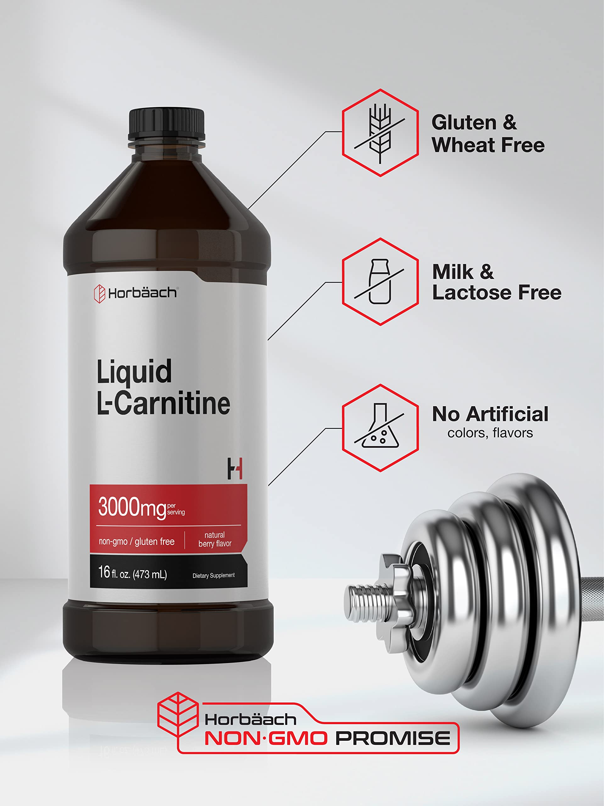 Foto 5 pulgar | Suplemento Horbäach L-carnitina Líquido 473 Ml 3000 Mg - Venta Internacional.