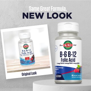 Foto 2 | Suplemento Kal De Vitamina B-6 B-12 y Ácido Fólico 60 Tabletas - Venta Internacional