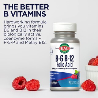 Foto 6 | Suplemento Kal De Vitamina B-6 B-12 y Ácido Fólico 60 Tabletas - Venta Internacional