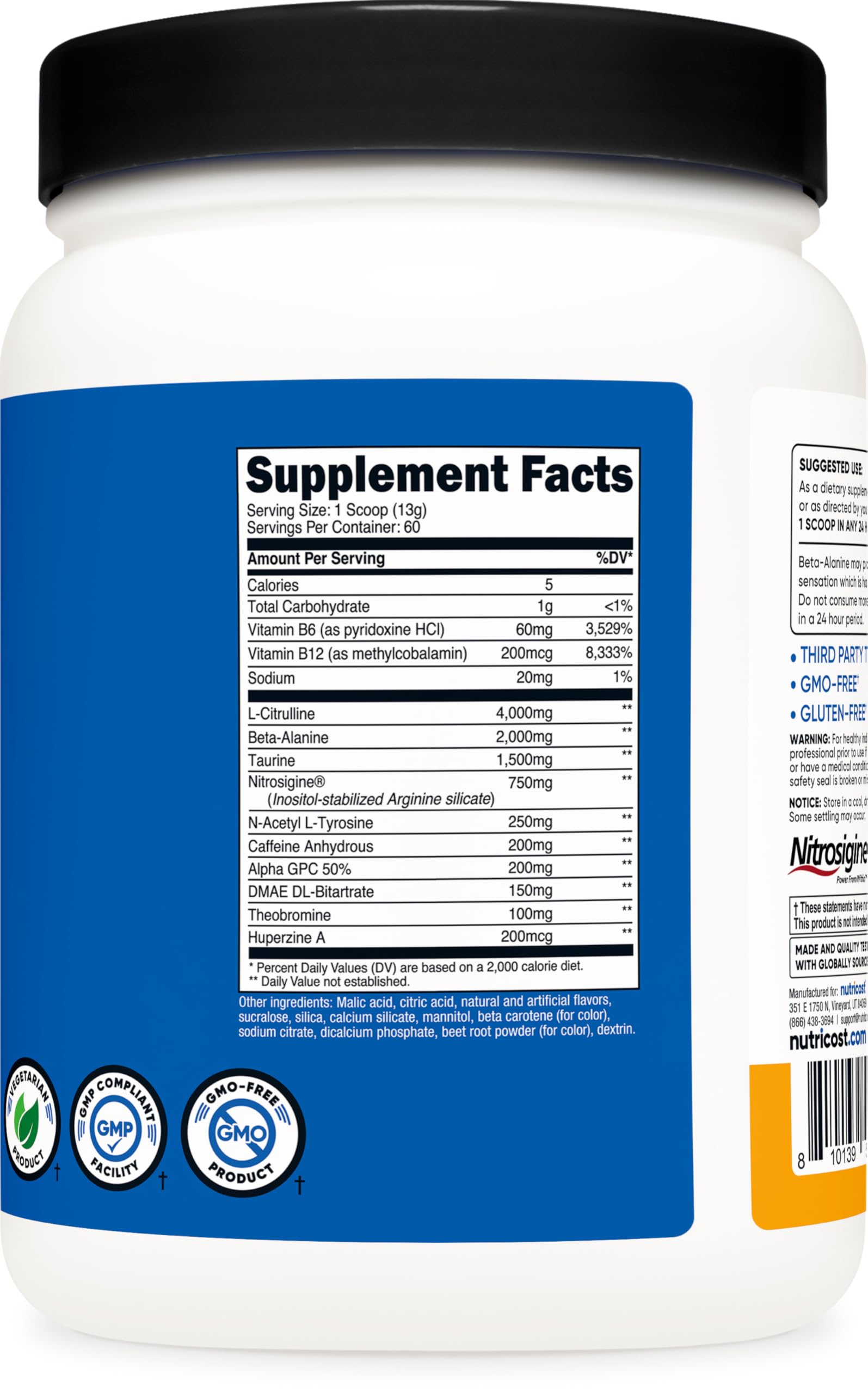Foto 6 pulgar | Suplemento Previo Al Entrenamiento Nutricost Pre-workout Complex - Venta Internacional.