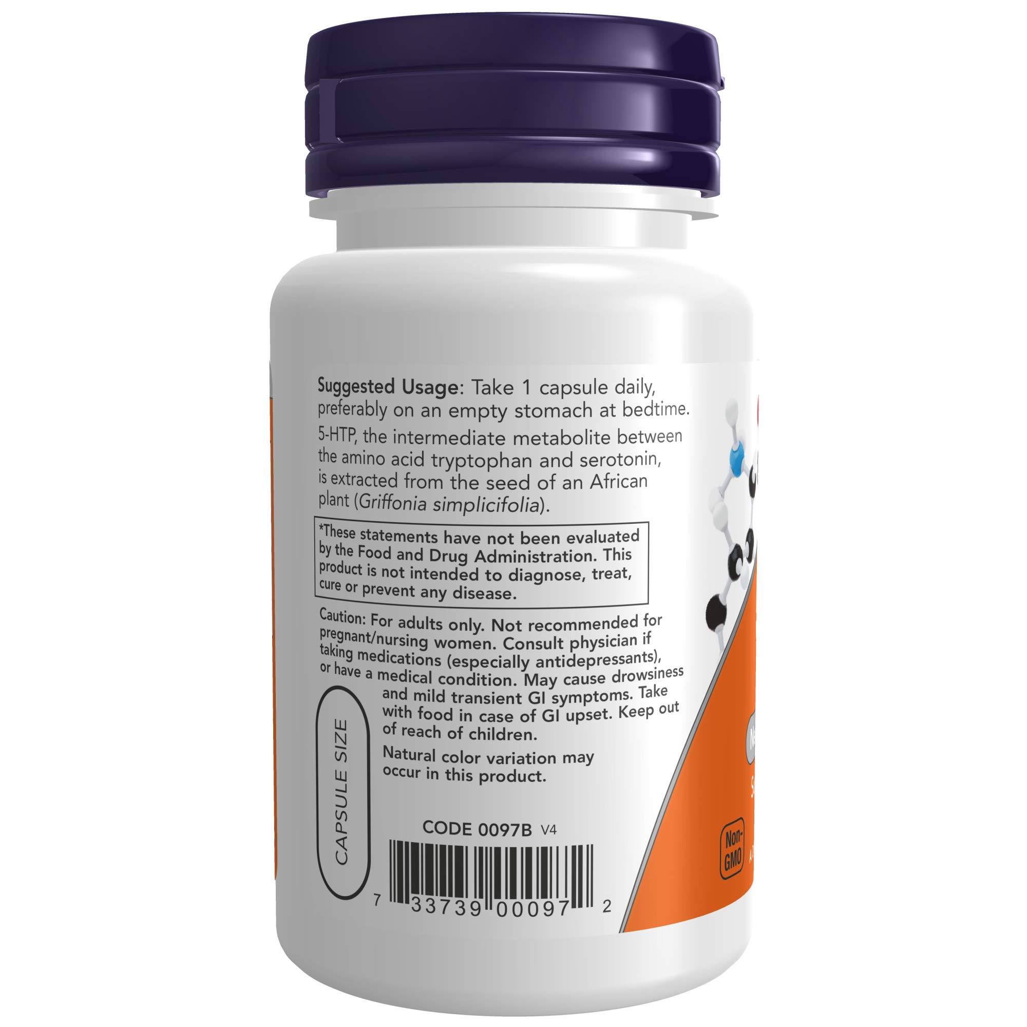 Foto 4 pulgar | Suplemento Now Foods 5-htp (5-hidroxitriptófano) 50 Mg 30 Cápsulas - Venta Internacional.