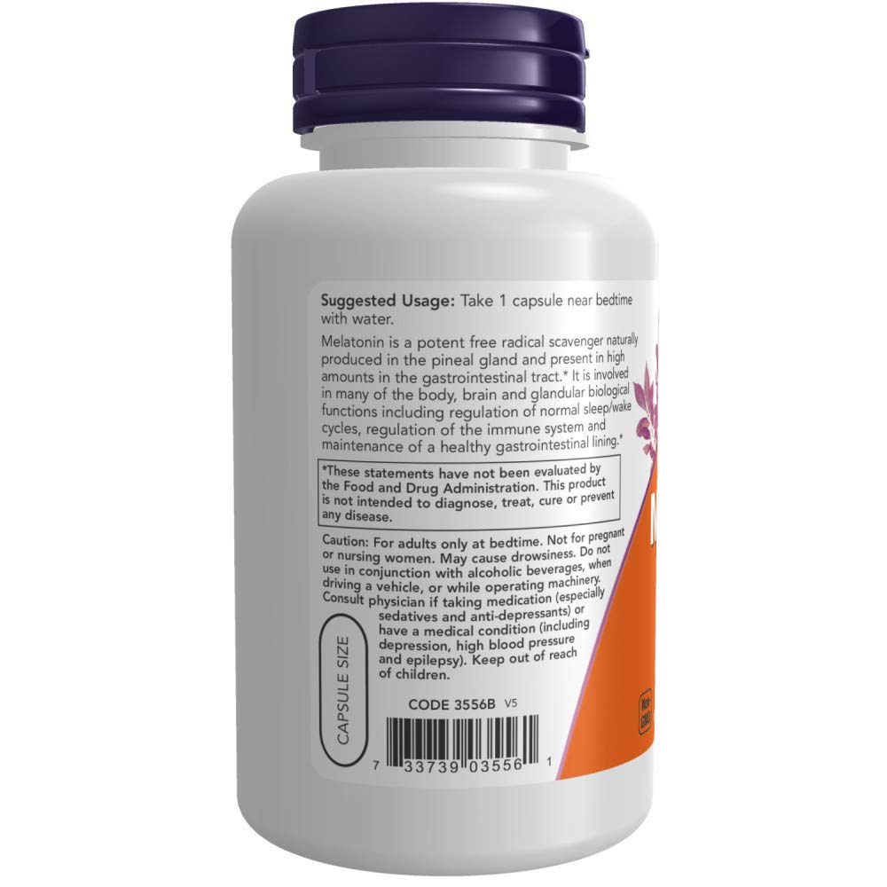 Foto 4 pulgar | Suplemento Now Foods, Melatonina De Alta Potencia, 5 Mg, 360 Cápsulas - Venta Internacional.