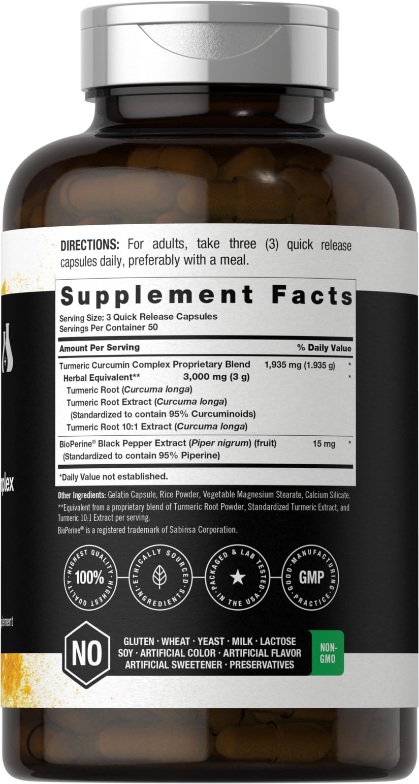 Foto 3 pulgar | Suplemento Horbäach, Cúrcuma Y Curcumina, 3000 Mg, 150 Cápsulas - Venta Internacional.