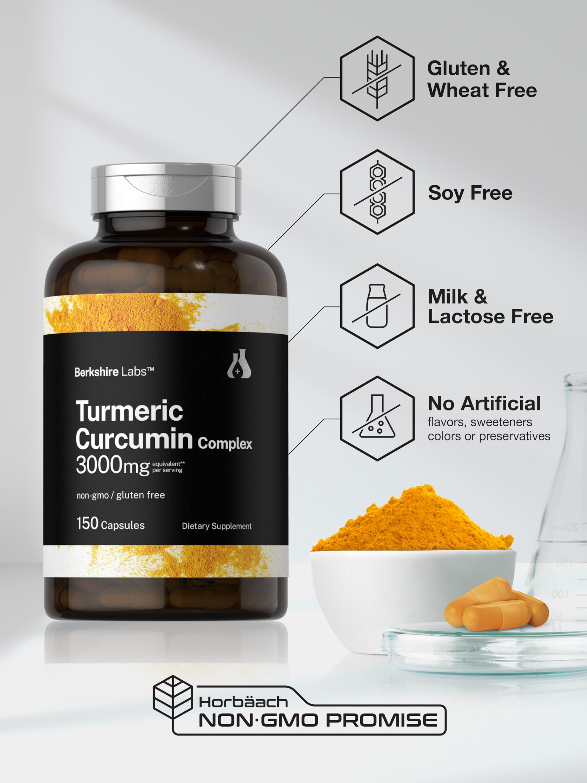 Foto 6 pulgar | Suplemento Horbäach, Cúrcuma Y Curcumina, 3000 Mg, 150 Cápsulas - Venta Internacional.