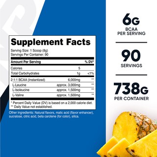 Foto 2 | Bcaa En Polvo Nutricost Sabor A Piña, 90 Porciones - Venta Internacional.