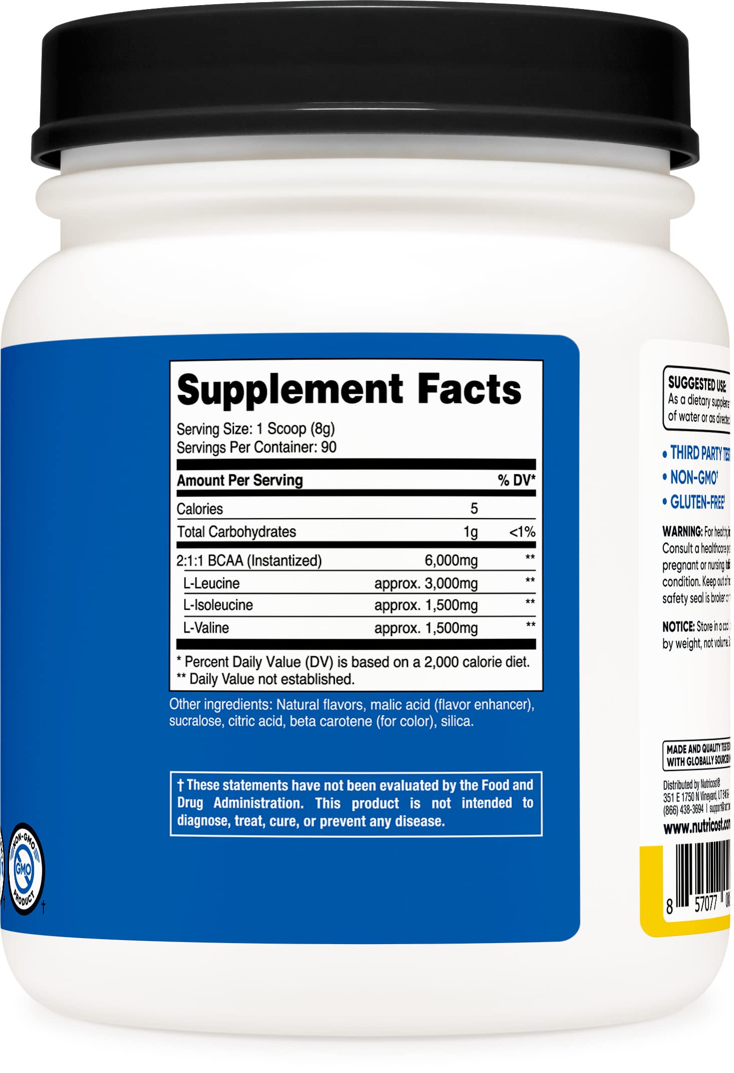 Foto 5 pulgar | Bcaa En Polvo Nutricost Sabor A Piña, 90 Porciones - Venta Internacional.
