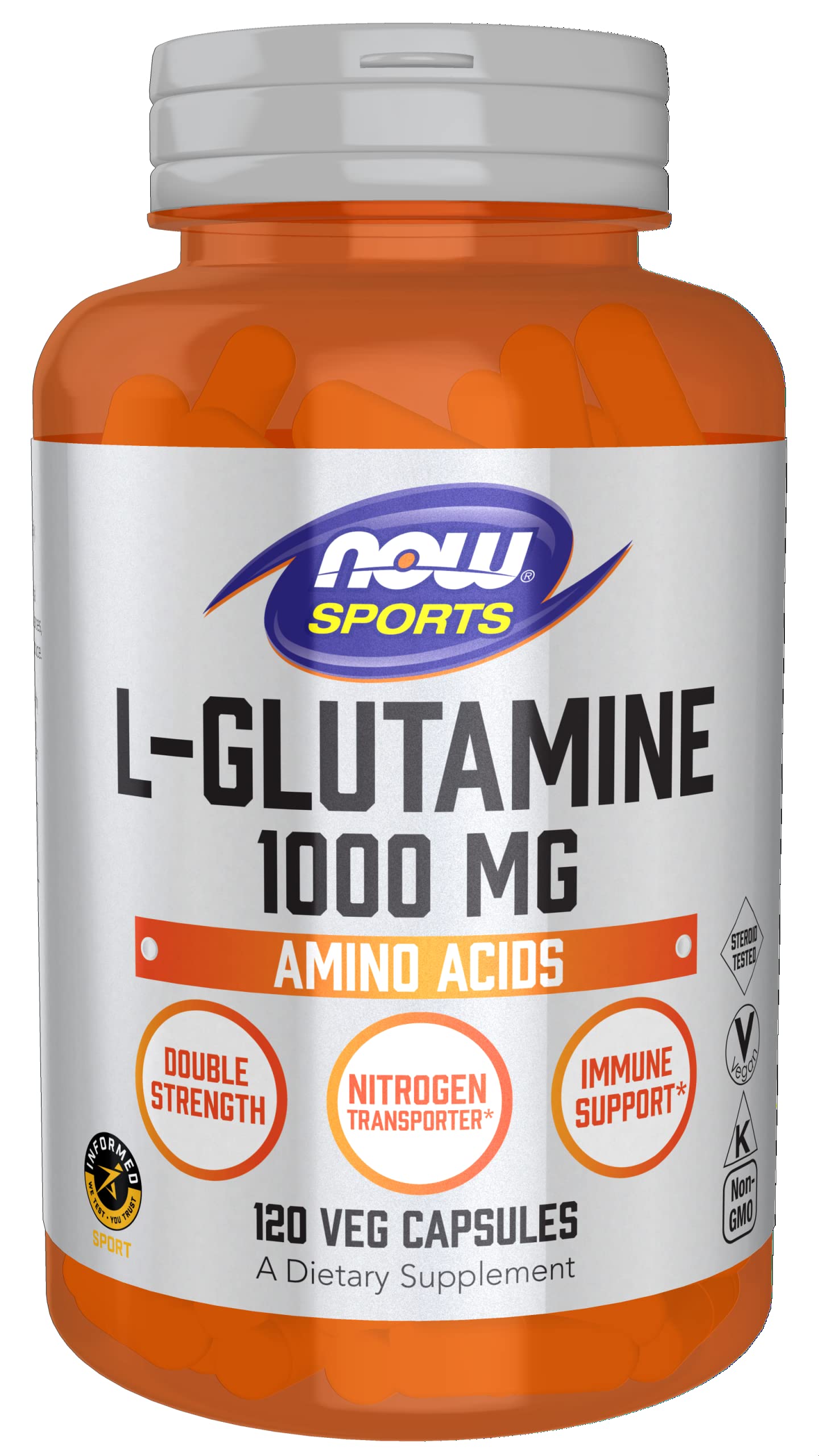 Supplement Now Foods L-glutamina De 1000 Mg De Doble Concentración - Venta Internacional.
