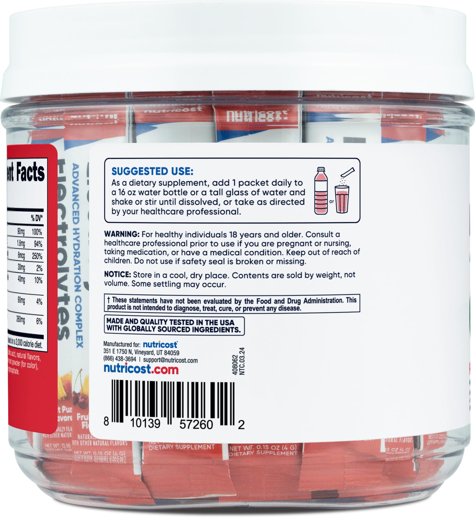 Foto 5 pulgar | Paquete De 40 Barras Nutricost Advanced Hydration Complex De Electrolytes Complex - Venta Internacional.