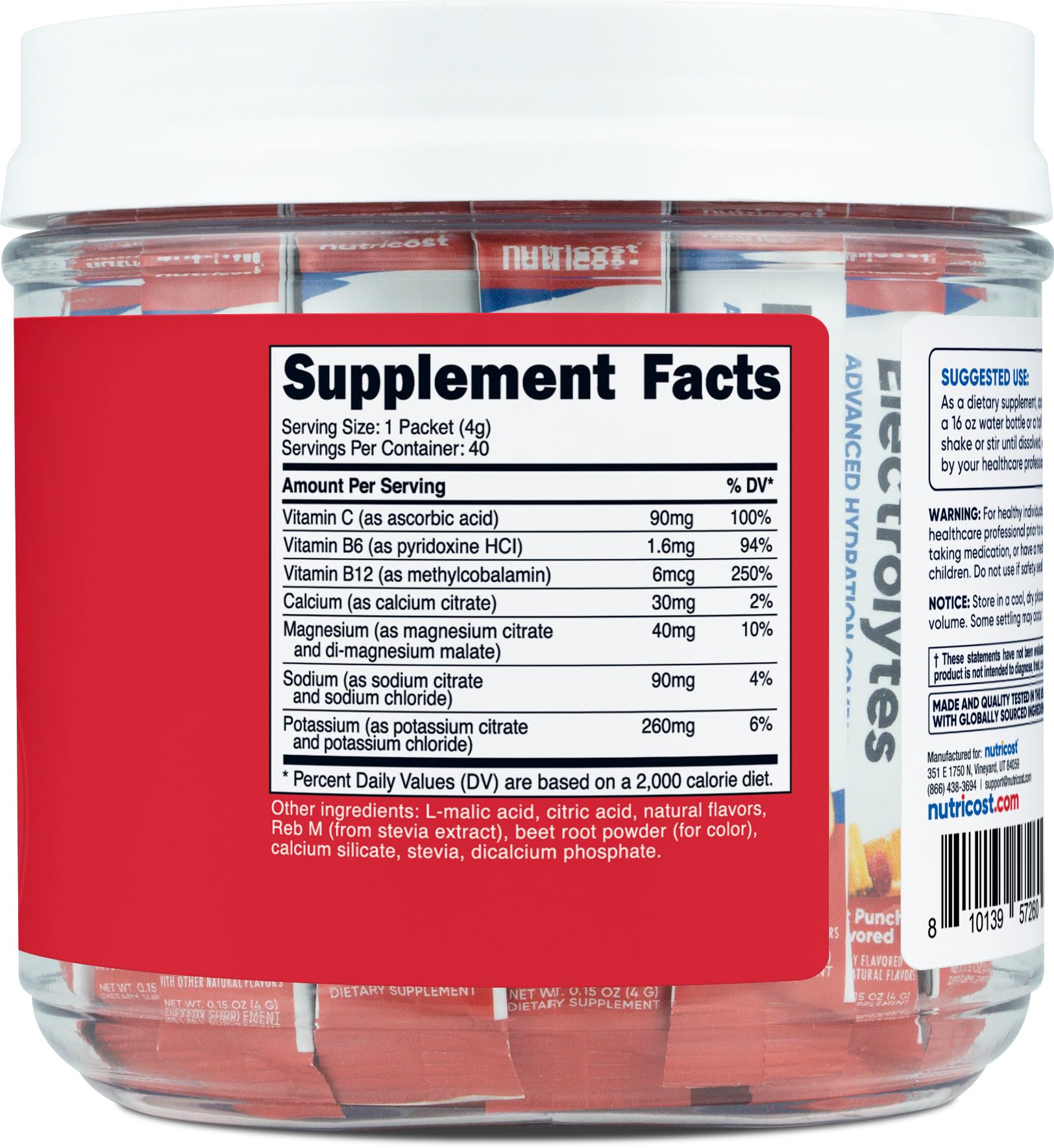 Foto 6 pulgar | Paquete De 40 Barras Nutricost Advanced Hydration Complex De Electrolytes Complex - Venta Internacional.