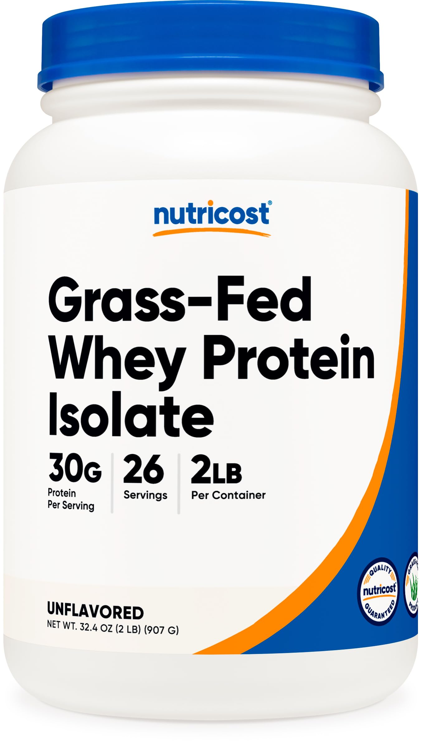 Proteína De Suero Aislada Nutricost, Alimentada Con Pasto, 907 G, Sin Sabor - Venta Internacional.