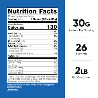 Foto 2 | Proteína De Suero Aislada Nutricost, Alimentada Con Pasto, 907 G, Sin Sabor - Venta Internacional.