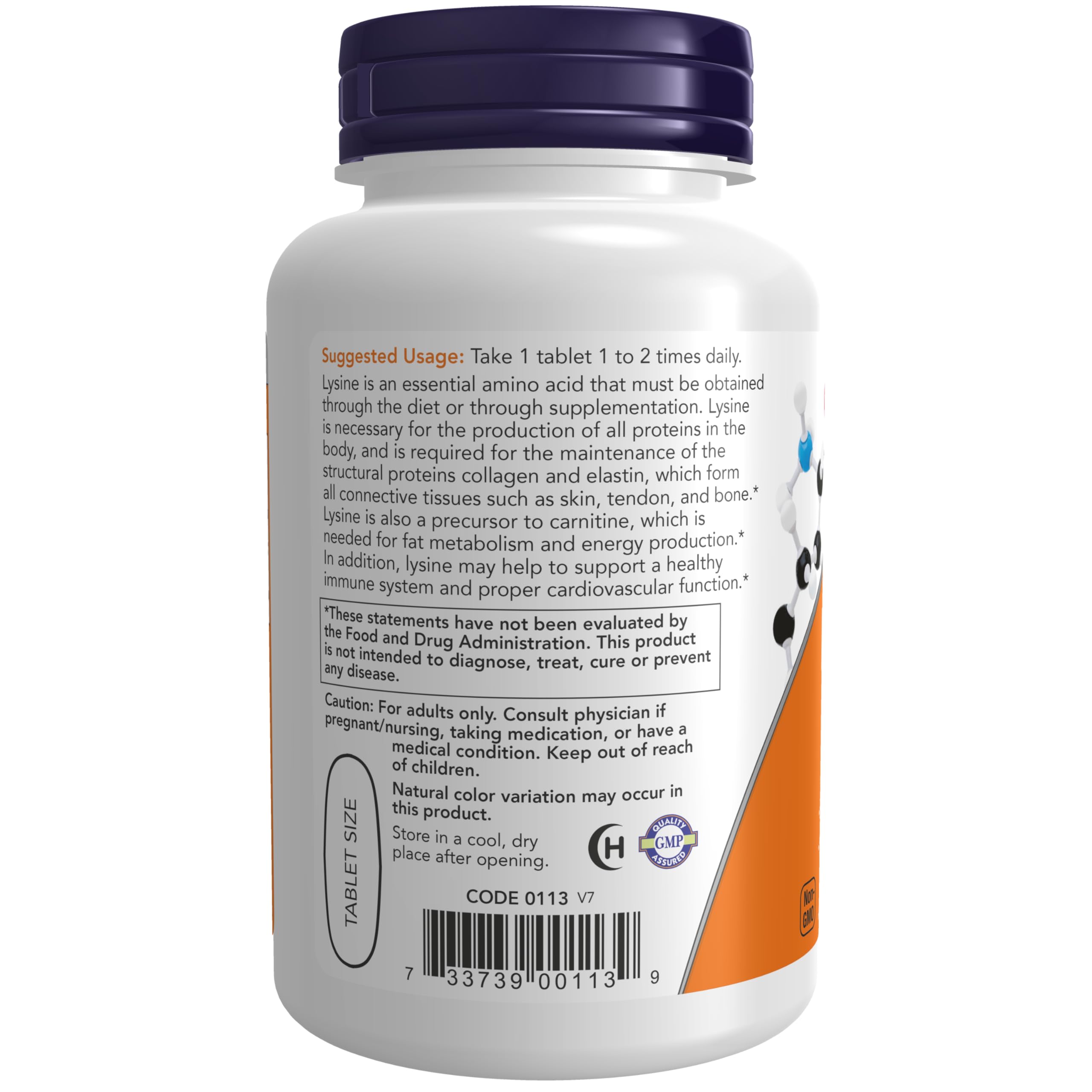 Foto 4 pulgar | Supplement Now Clorhidrato De L-lisina 1000 Mg 100 Comprimidos - Venta Internacional.