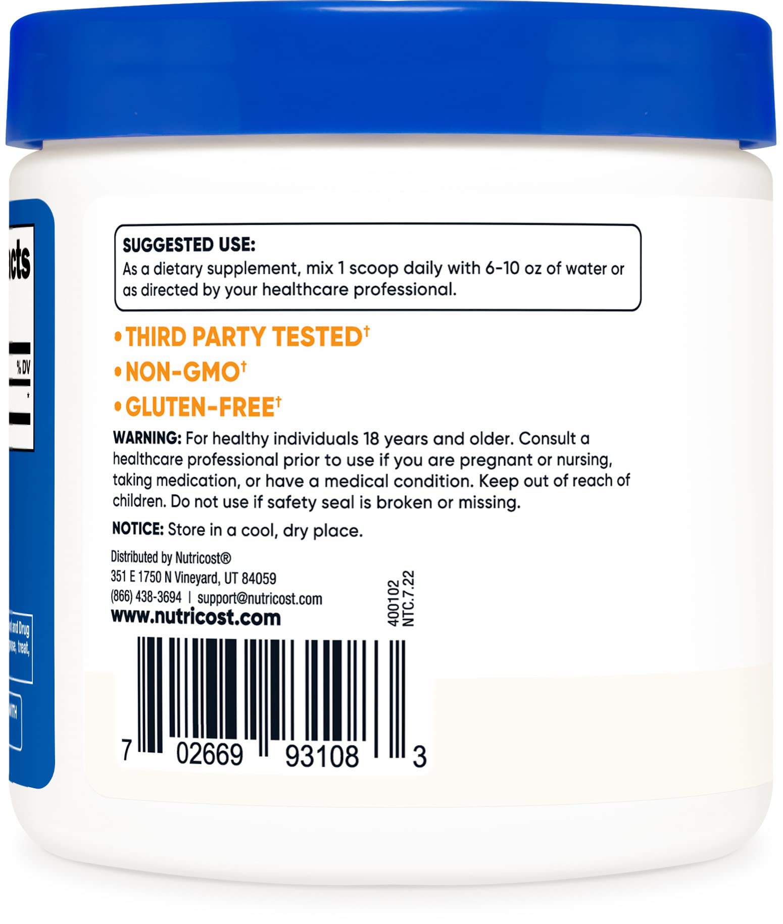 Foto 5 pulgar | Suplemento Nutricost Pure N-acetil L-tirosina (nalt) 100 G - Venta Internacional.