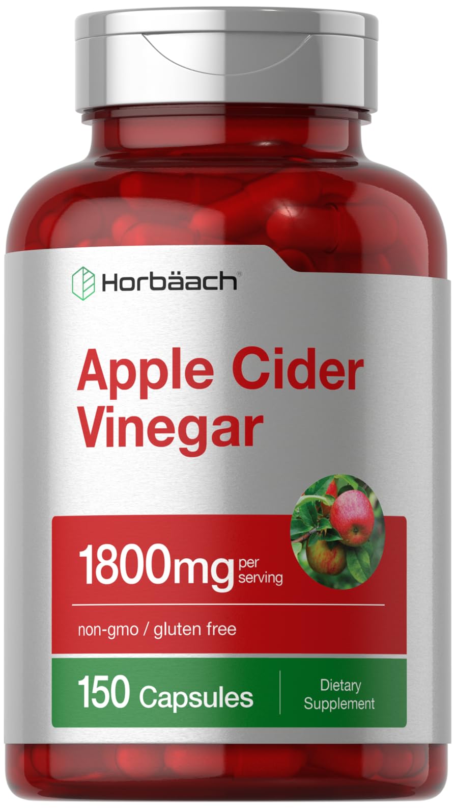Foto 2 pulgar | Suplemento Horbäach De Vinagre De Sidra De Manzana En Cápsulas De 1800 Mg - Venta Internacional.
