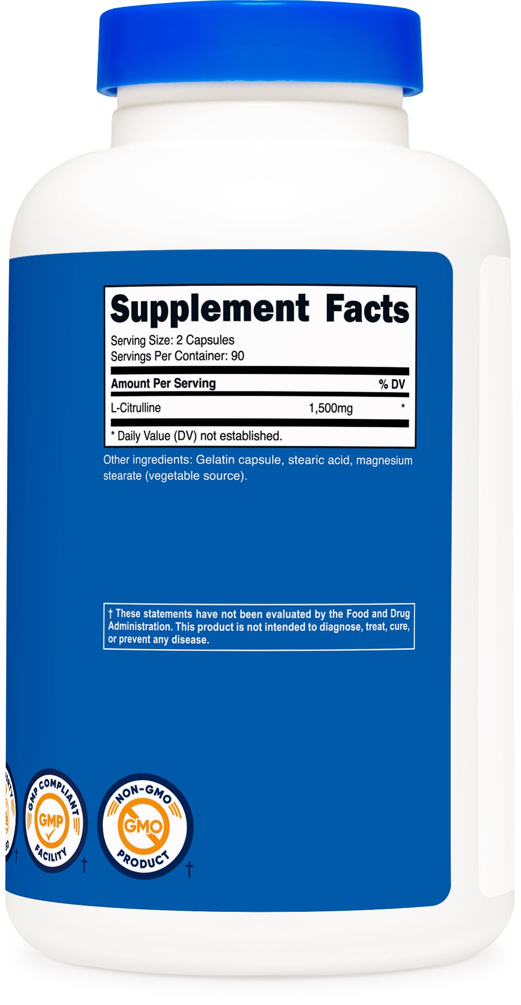Foto 6 pulgar | Suplemento Nutricost L-citrulina 1500 Mg 180 Cápsulas - Venta Internacional.