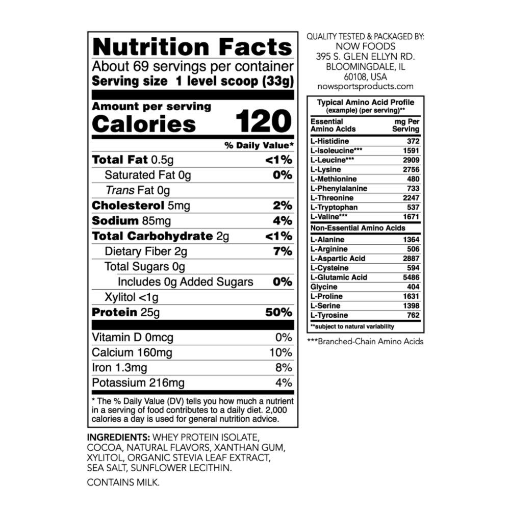 Foto 2 | Whey Protein Isolate Now Sports Nutrition, 2,27 Kg, Chocolate Cremoso - Venta Internacional.