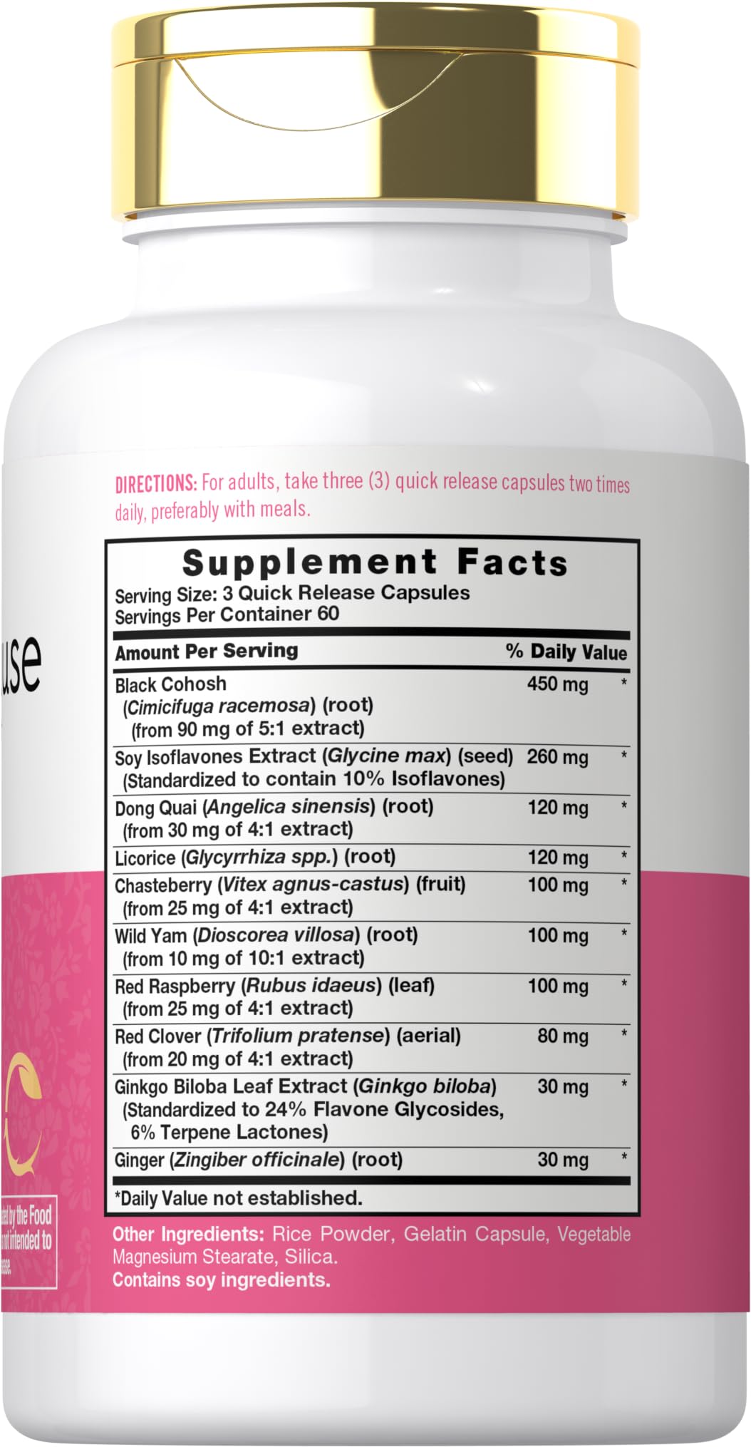 Foto 2 | Suplemento Carlyle Menopause Support 180 Cápsulas Para Mujeres - Venta Internacional.