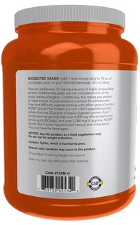Foto 3 | Proteína En Polvo Now Foods Sports Nutrition Guisante, 25 G, Vainilla - Venta Internacional.