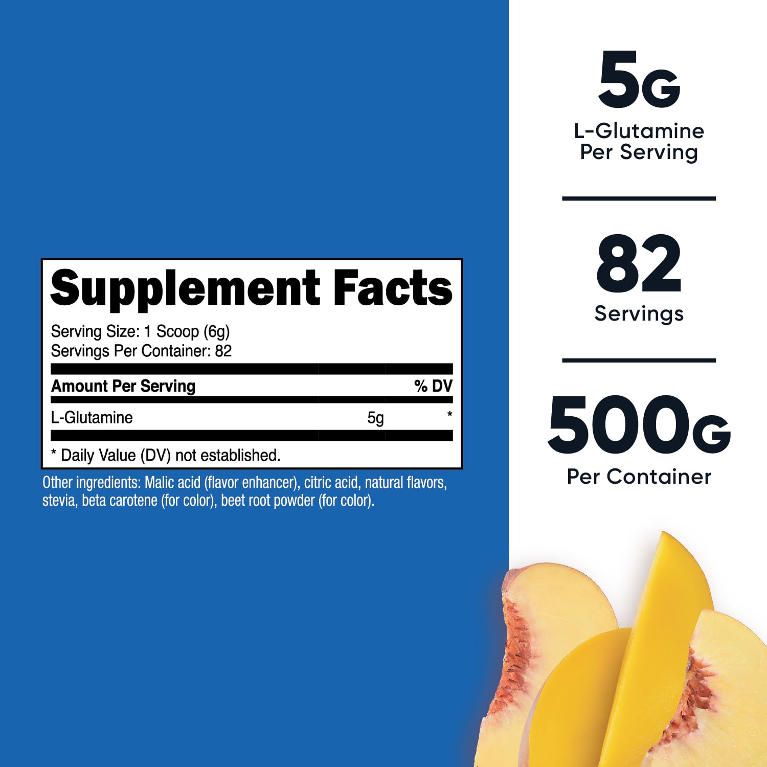 Foto 3 pulgar | Suplemento De L-glutamina Nutricost, 500 G, Sabor A Melocotón Y Mango - Venta Internacional.