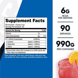 Foto 2 | Limonada De Frambuesa Nutricost En Polvo Con Bcaa, 90 Porciones - Venta Internacional.