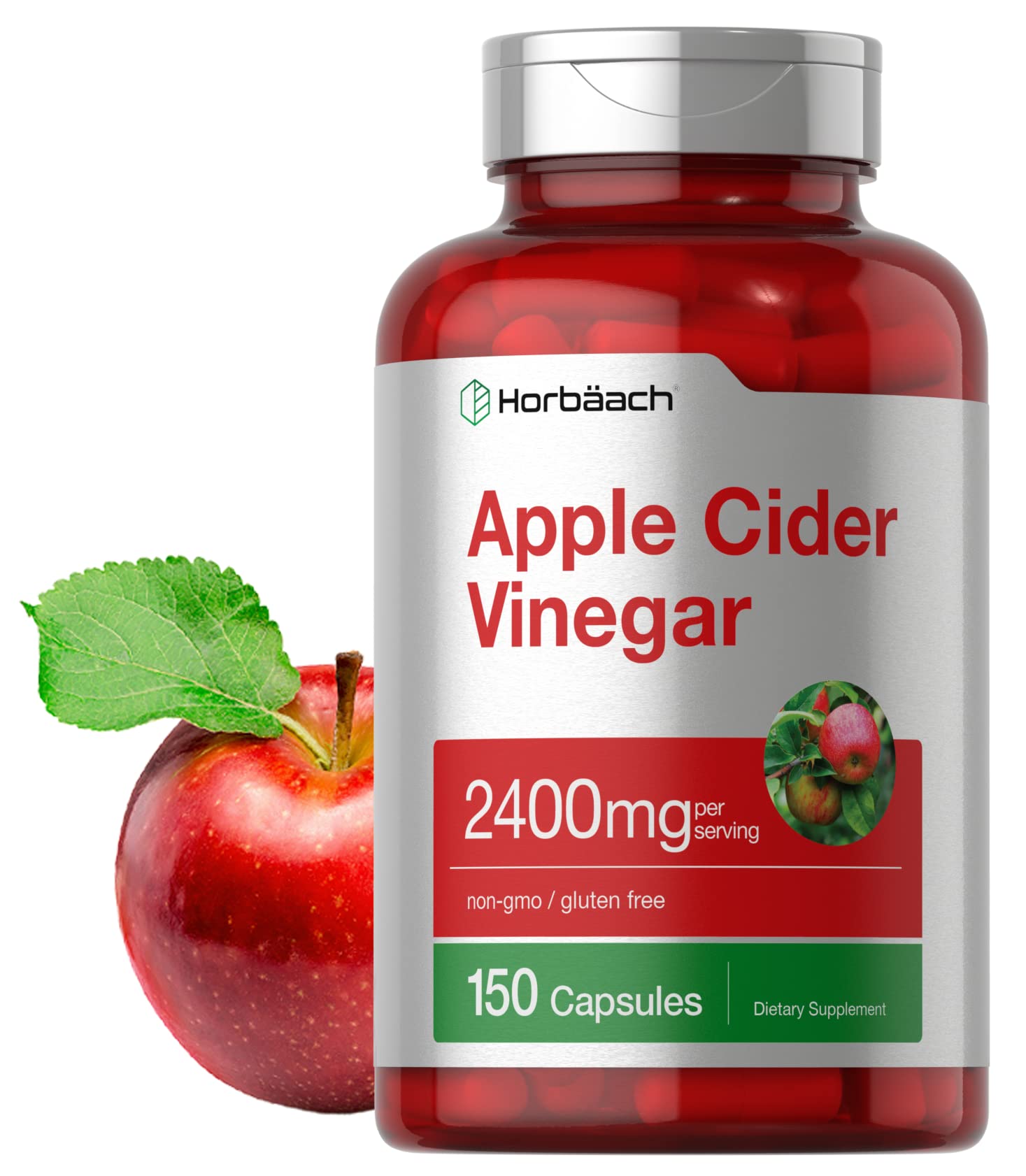 Foto 2 pulgar | Suplemento Horbäach, Cápsulas De Vinagre De Sidra De Manzana, 2400 Mg, 150 Unidades - Venta Internacional.