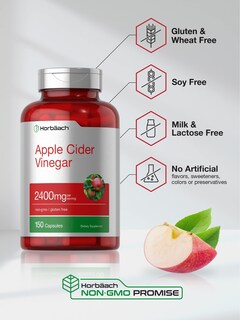 Foto 4 | Suplemento Horbäach, Cápsulas De Vinagre De Sidra De Manzana, 2400 Mg, 150 Unidades - Venta Internacional.