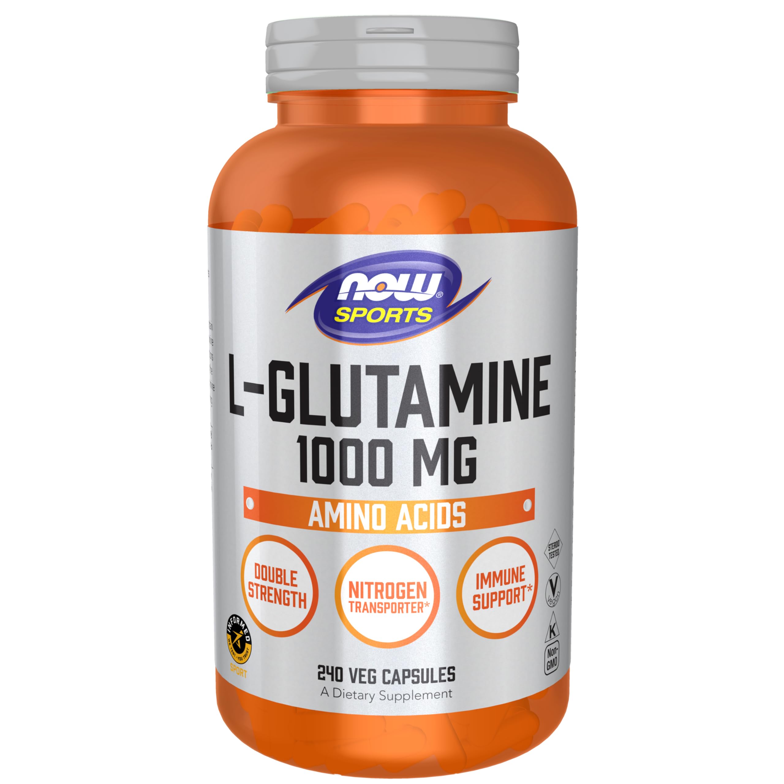 Foto 2 pulgar | Supplement Now L-glutamina De Doble Concentración, 1000 Mg, 240 Cápsulas - Venta Internacional.
