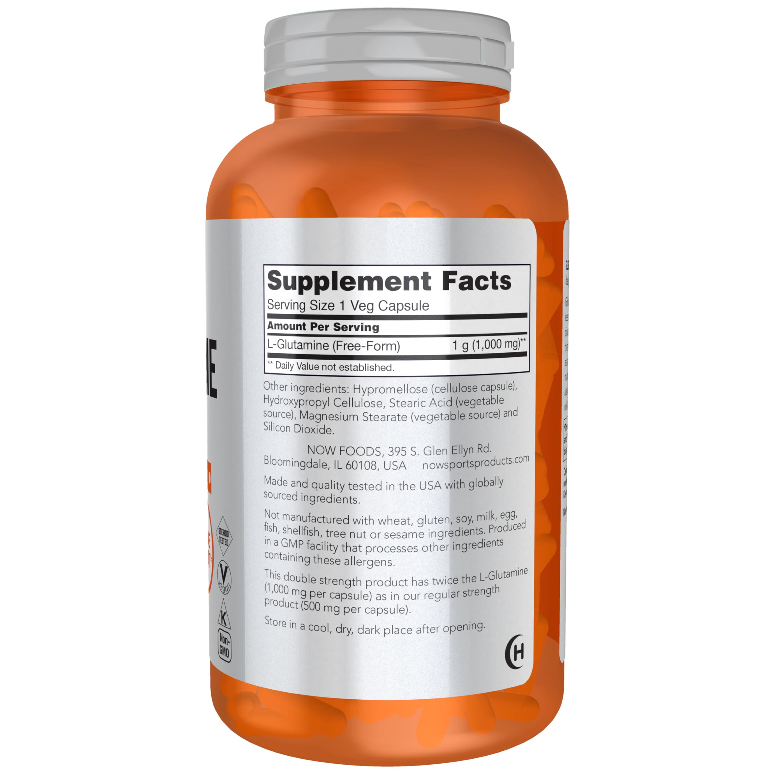 Foto 2 | Supplement Now L-glutamina De Doble Concentración, 1000 Mg, 240 Cápsulas - Venta Internacional.