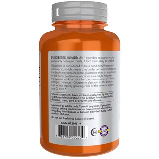Foto 3 | Suplemento Now Foods L-glutamina En Polvo Puro, 180 Ml - Venta Internacional.