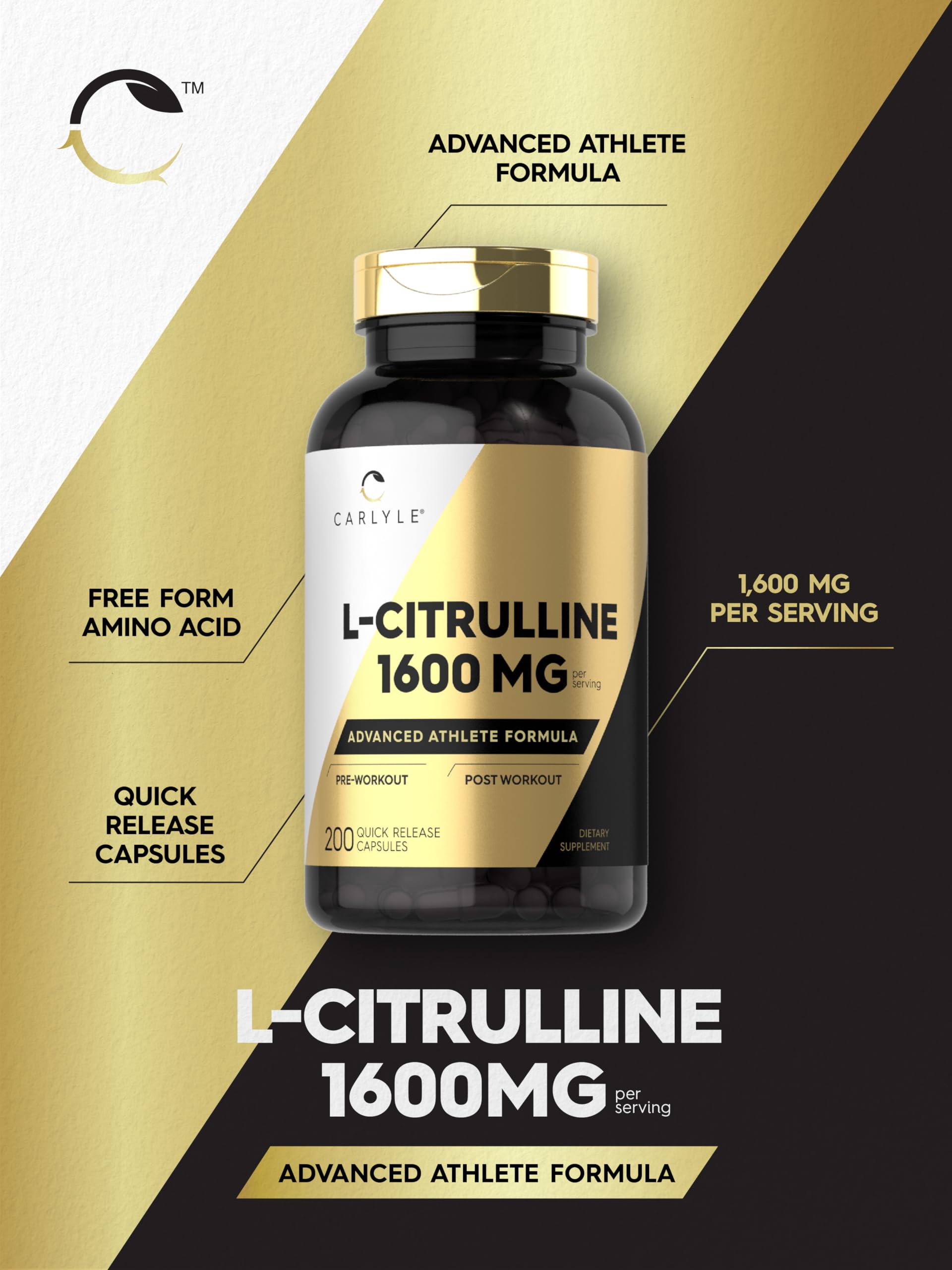 Foto 5 pulgar | Suplemento Carlyle, Cápsulas De L-citrulina, 1600 Mg, 200 Unidades - Venta Internacional.