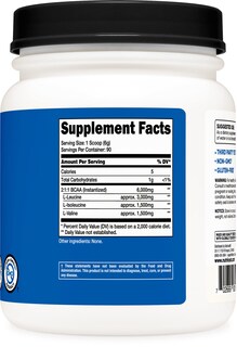 Foto 4 | Suplemento Nutricost Bcaa En Polvo 2:1:1 90 Porciones Sin Sabor - Venta Internacional.
