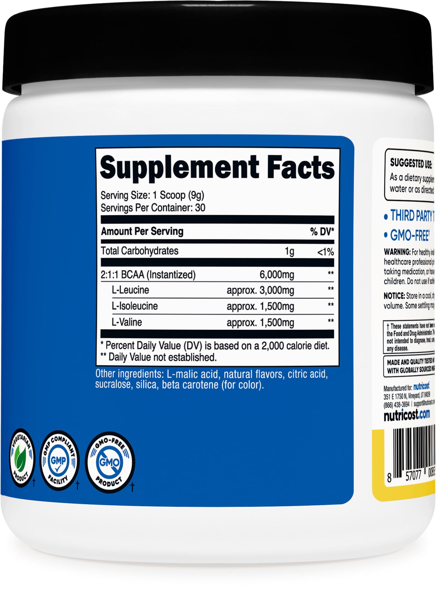 Foto 6 pulgar | Bcaa En Polvo Nutricost Sabor A Piña 30 Porciones - Venta Internacional.