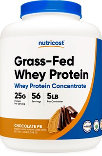 Foto 1 | Proteína En Polvo Nutricost, Chocolate Con Suero De Leche Y Cacahuete Alimentados Con Pasto, 2,27 Kg - Venta Interna